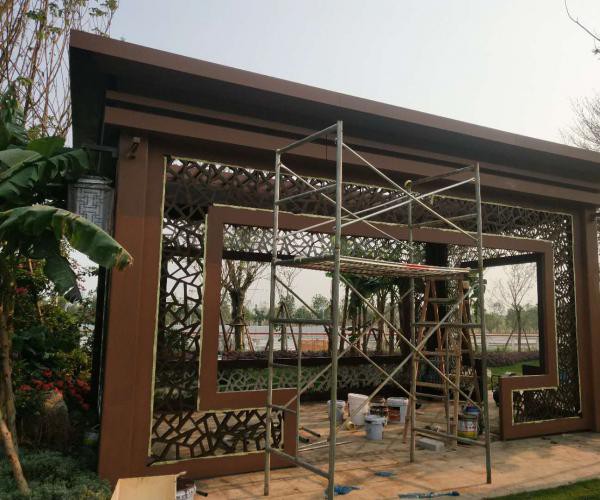 海南不銹鋼廊架木紋漆